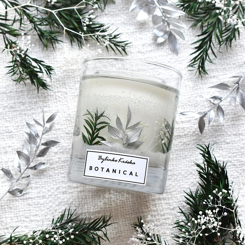 BÍLÉ VÁNOCE - BOTANICAL sojová vonná svíčka s květy