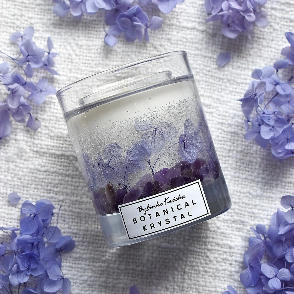 AMETYST – BOTANICAL KRYSTAL sojová vonná svíčka s květy